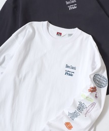 BEN DAVIS | BEN DAVIS/ベンデイビス SLEEVE EMB WIDE LS TEE/オーバーサイズ ストリート 袖プリント ロゴ ワンポイント刺繍 ロングスリーブTシャツ/ロンT/レディース メンズ(Tシャツ/カットソー)