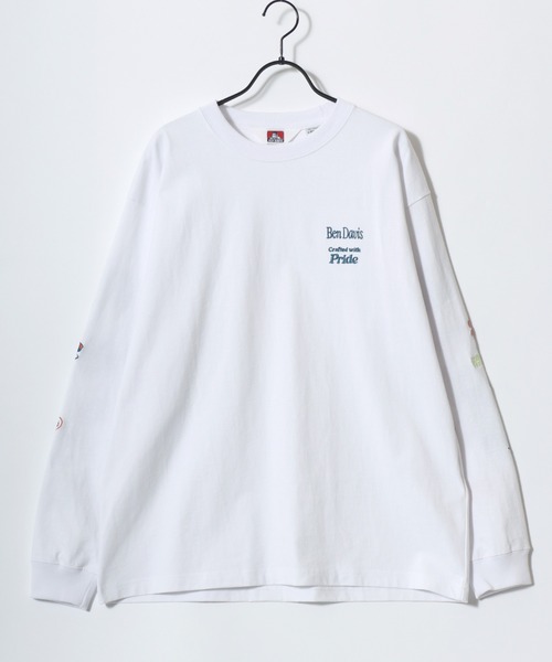 BEN DAVIS（ベンデイビス）の「BEN DAVIS/ベンデイビス SLEEVE EMB WIDE LS TEE/オーバーサイズ ストリート 袖プリント ロゴ ワンポイント刺繍 ロングスリーブTシャツ/ロンT/レディース メンズ（Tシャツ/カットソー・メンズ・チャコール/ホワイト・M/L/XL）」の7枚目の写真