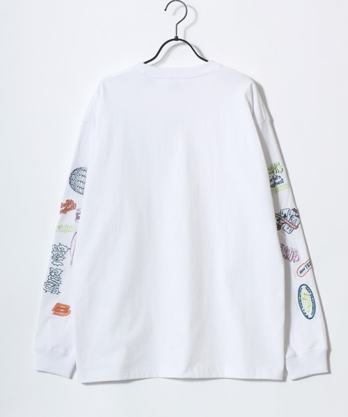 BEN DAVIS（ベンデイビス）の「BEN DAVIS/ベンデイビス SLEEVE EMB WIDE LS TEE/オーバーサイズ ストリート 袖プリント ロゴ ワンポイント刺繍 ロングスリーブTシャツ/ロンT/レディース メンズ（Tシャツ/カットソー・メンズ・チャコール/ホワイト・M/L/XL）」の8枚目の写真