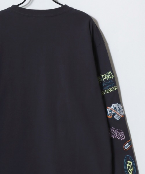BEN DAVIS（ベンデイビス）の「BEN DAVIS/ベンデイビス SLEEVE EMB WIDE LS TEE/オーバーサイズ ストリート 袖プリント ロゴ ワンポイント刺繍 ロングスリーブTシャツ/ロンT/レディース メンズ（Tシャツ/カットソー・メンズ・チャコール/ホワイト・M/L/XL）」の6枚目の写真