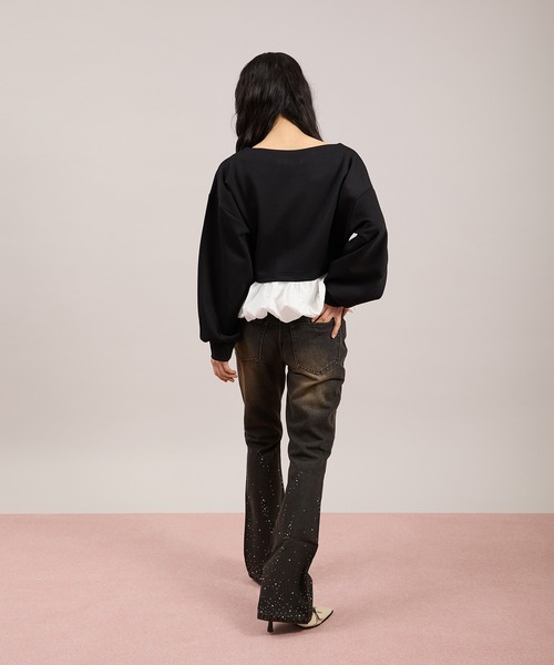 apres jour mignon(アプレジュールミニョン)の「バルーンポンチプルオーバー(Tシャツ/カットソー・レディース・グレー/ブラック・LARGE/フリー)」の12枚目の写真