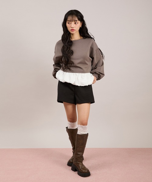 apres jour mignon(アプレジュールミニョン)の「バルーンポンチプルオーバー(Tシャツ/カットソー・レディース・グレー/ブラック・LARGE/フリー)」の19枚目の写真