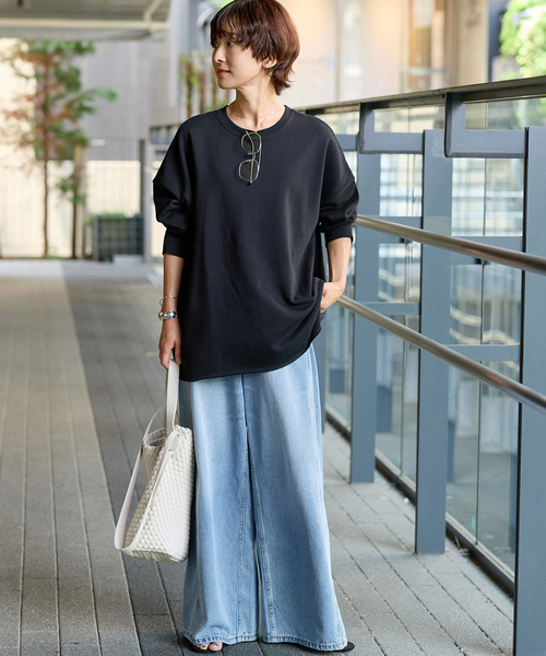 JOURNAL STANDARD relume(ジャーナルスタンダード レリューム)の「《追加 / 新色》オーバーサイズロングスウェット(スウェット・レディース・イエロー/ブラウン/ホワイト系その他/ブラック・FREE)」の5枚目の写真