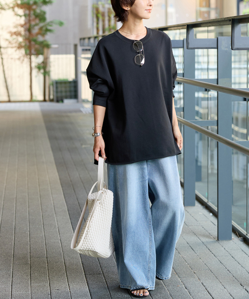 JOURNAL STANDARD relume(ジャーナルスタンダード レリューム)の「《追加 / 新色》オーバーサイズロングスウェット(スウェット・レディース・イエロー/ブラウン/ホワイト系その他/ブラック・FREE)」の7枚目の写真