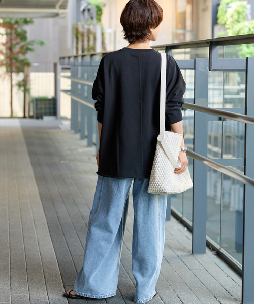 JOURNAL STANDARD relume(ジャーナルスタンダード レリューム)の「《追加 / 新色》オーバーサイズロングスウェット(スウェット・レディース・イエロー/ブラウン/ホワイト系その他/ブラック・FREE)」の9枚目の写真