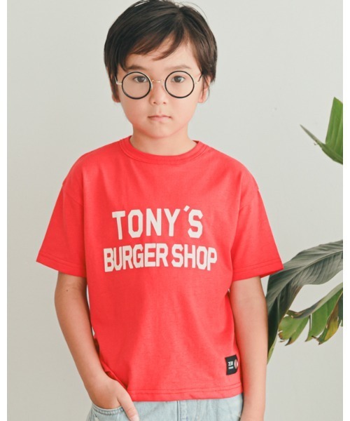 ZERO standerd（ゼロスタンダード）の「ゼロスタンダード TONY'S BURGER SHOP Tシャツ（Tシャツ/カットソー・キッズ・レッド/イエロー/アイボリー・100cm/110cm/120cm/130cm/140cm/150cm/160cm）」の3枚目の写真