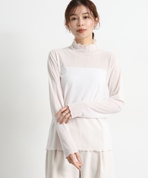studio CLIP | ソフトチュールハイネックプルオーバー[プラスサイズあり](Tシャツ/カットソー)