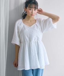marun（マルン）の「＜大きいサイズ＞ふくれジャガードペプラムチュニック marun（シャツ/ブラウス）」