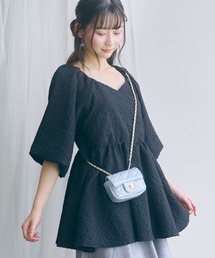 marun（マルン）の「＜大きいサイズ＞ふくれジャガードペプラムチュニック marun（シャツ/ブラウス）」