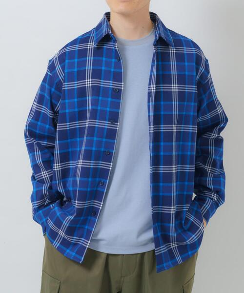 ITEMS URBANRESEARCH（アイテムズ アーバンリサーチ）の「TRストレッチ チェックレギュラーカラーシャツ（シャツ/ブラウス・レディース・ブラック/ベージュ/ネイビー・MEDIUM/LARGE）」の9枚目の写真