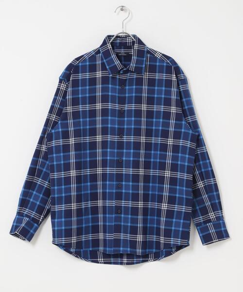 ITEMS URBANRESEARCH（アイテムズ アーバンリサーチ）の「TRストレッチ チェックレギュラーカラーシャツ（シャツ/ブラウス・レディース・ブラック/ベージュ/ネイビー・MEDIUM/LARGE）」の12枚目の写真