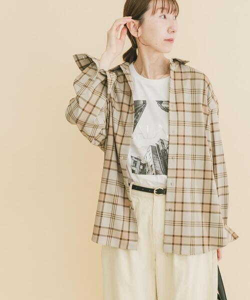 ITEMS URBANRESEARCH（アイテムズ アーバンリサーチ）の「TRストレッチ チェックレギュラーカラーシャツ（シャツ/ブラウス・レディース・ブラック/ベージュ/ネイビー・MEDIUM/LARGE）」の20枚目の写真