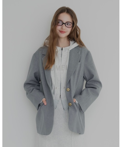 JUMELLE（ジュメロ）の「テーラードジャケット（テーラードジャケット・レディース・アイボリー/グレー・FREE）」の2枚目の写真