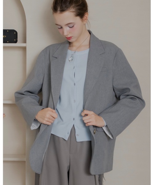 JUMELLE（ジュメロ）の「テーラードジャケット（テーラードジャケット・レディース・アイボリー/グレー・FREE）」の8枚目の写真