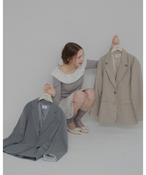 JUMELLE（ジュメロ）の「テーラードジャケット（テーラードジャケット・レディース・アイボリー/グレー・FREE）」の13枚目の写真