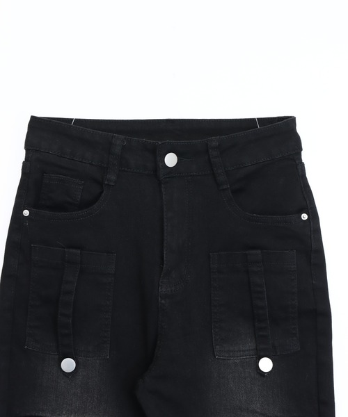 ANAP(アナップ)の「フラップポケットストレッチフレアデニムパンツ(デニムパンツ・レディース・ブルー/ダークアッシュ・S/M)」の12枚目の写真