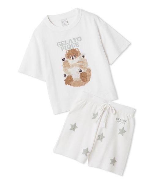 JUNIOR】ドッグジャガードプルオーバー&ショートパンツセット（ルーム