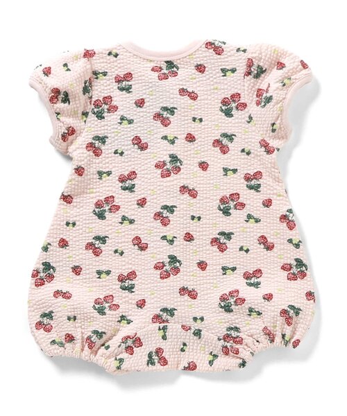 Ampersand(アンパサンド)の「【リンク】いちご総柄ロンパス(ロンパース・キッズ・アイボリー/ピンク・80/70/60)」の4枚目の写真