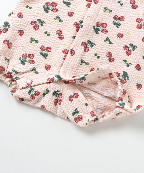 Ampersand(アンパサンド)の「【リンク】いちご総柄ロンパス(ロンパース・キッズ・アイボリー/ピンク・80/70/60)」の7枚目の写真