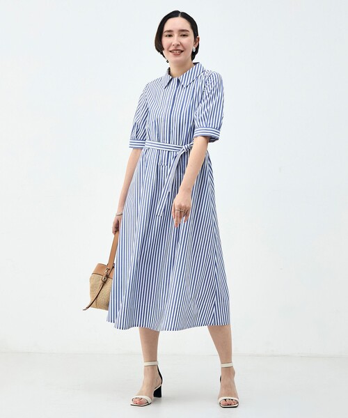 NOLLEY’S(ノーリーズ)の「ウォッシャブルAラインタックワンピース(シャツワンピース・レディース・ブルー系その他/ネイビー・36/38)」の11枚目の写真