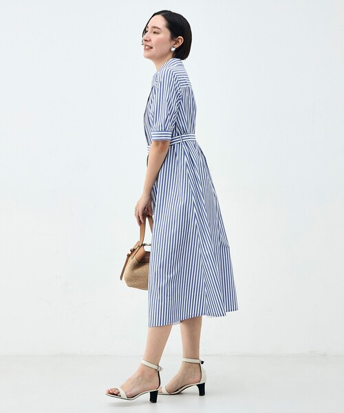 NOLLEY’S(ノーリーズ)の「ウォッシャブルAラインタックワンピース(シャツワンピース・レディース・ブルー系その他/ネイビー・36/38)」の12枚目の写真
