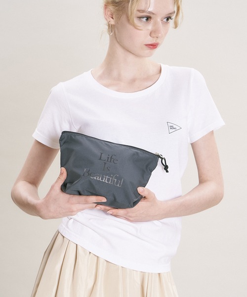 Drifter(ドリフター)の「【ERIE WORKS】Crew Neck T-shirt/クルーネックTシャツ(Tシャツ/カットソー・レディース・ホワイト/チャコール/ヘザーグレー・MEDIUM/LARGE)」の4枚目の写真