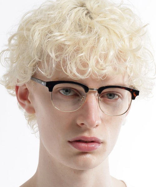 HARE（ハレ）の「ハーフリムメガネ(HARE)（メガネ・メンズ・ブラック/ブラウン・FREE）」の2枚目の写真