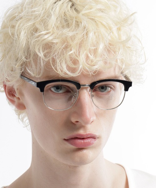 HARE（ハレ）の「ハーフリムメガネ(HARE)（メガネ・メンズ・ブラック/ブラウン・FREE）」の3枚目の写真