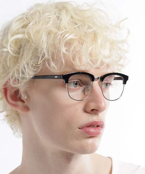 HARE（ハレ）の「ハーフリムメガネ(HARE)（メガネ・メンズ・ブラック/ブラウン・FREE）」の4枚目の写真