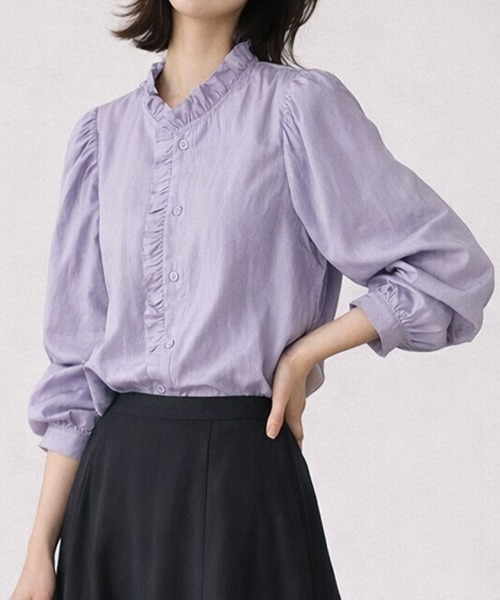 SallyLunn(サリーラン)の「サークルフリルブラウス(シャツ/ブラウス・レディース・ホワイト/パープル・MEDIUM/LARGE)」の6枚目の写真