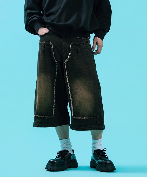 improves(インプローブス)の「2WAY コンバーチブル ワイド カーブパンツ(デニムパンツ・メンズ・ブラック/グリーン・LARGE/MEDIUM)」の14枚目の写真