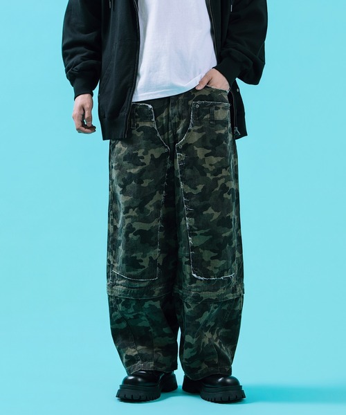 improves(インプローブス)の「2WAY コンバーチブル ワイド カーブパンツ(デニムパンツ・メンズ・ブラック/グリーン・LARGE/MEDIUM)」の16枚目の写真