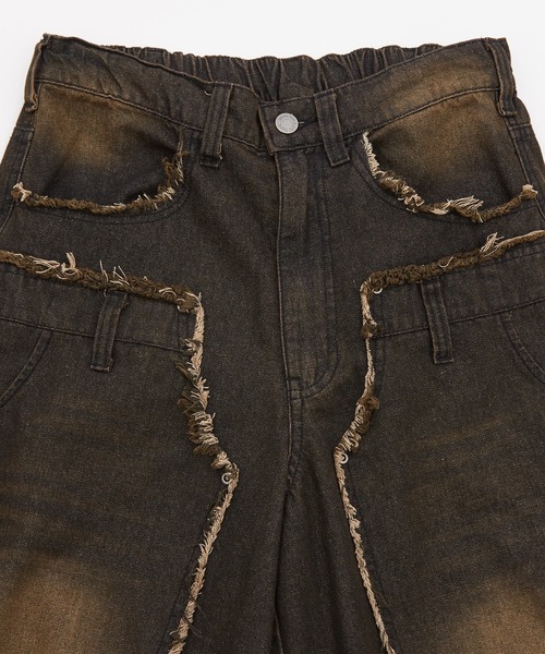 improves(インプローブス)の「2WAY コンバーチブル ワイド カーブパンツ(デニムパンツ・メンズ・ブラック/グリーン・LARGE/MEDIUM)」の9枚目の写真