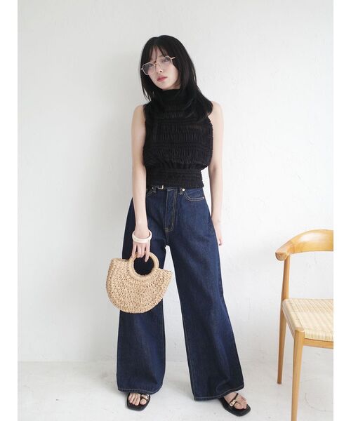 LAGUNAMOON(ラグナムーン)の「LMロゴセミワイドデニムパンツ セットアップ(デニムパンツ・レディース・ライトブルー/ブラック/インディゴブルー・SMALL/MEDIUM)」の19枚目の写真