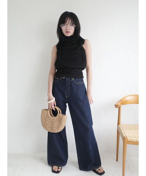 LAGUNAMOON(ラグナムーン)の「LMロゴセミワイドデニムパンツ セットアップ(デニムパンツ・レディース・ライトブルー/ブラック/インディゴブルー・SMALL/MEDIUM)」の20枚目の写真