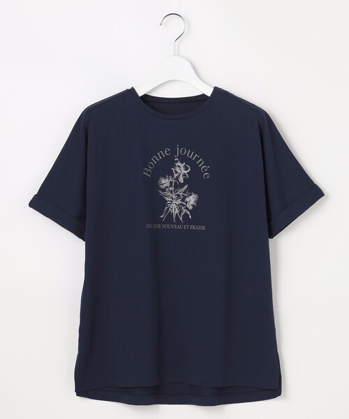 ANY SIS(エニィスィス)の「フラワープリント ロゴTシャツ(Tシャツ/カットソー・レディース・ライトグレー系/ホワイト系/ネイビー系・X-LARGE)」の17枚目の写真