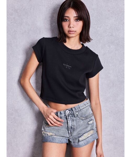 GYDA(ジェイダ)の「ジャストウエストGYDA chainダメージデニムショートパンツ(デニムパンツ・レディース・ブルー/ライトブルー・MEDIUM/SMALL/X-SMALL)」の11枚目の写真
