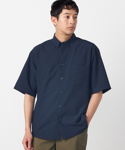 COMME CA ISM(コムサイズム)の「【吸水速乾】ポリエステル シアサッカー 半袖ボタンダウンシャツ(シャツ/ブラウス・メンズ・ホワイト/チャコール/ネイビー/ベージュ・SMALL/MEDIUM/LARGE/X-LARGE)」の14枚目の写真