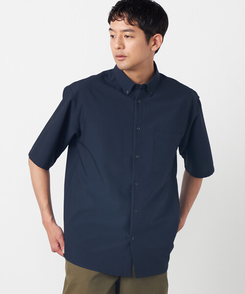 COMME CA ISM(コムサイズム)の「【吸水速乾】ポリエステル シアサッカー 半袖ボタンダウンシャツ(シャツ/ブラウス・メンズ・ホワイト/チャコール/ネイビー/ベージュ・SMALL/MEDIUM/LARGE/X-LARGE)」の15枚目の写真