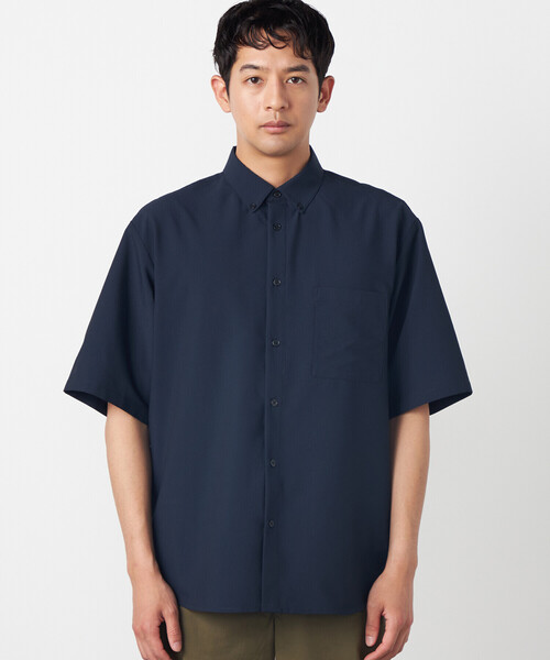 COMME CA ISM(コムサイズム)の「【吸水速乾】ポリエステル シアサッカー 半袖ボタンダウンシャツ(シャツ/ブラウス・メンズ・ホワイト/チャコール/ネイビー/ベージュ・SMALL/MEDIUM/LARGE/X-LARGE)」の19枚目の写真