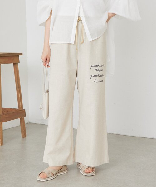 BEARDSLEY(ビアズリー)の「ことわざ刺繍パンツ(その他パンツ・レディース・ベージュ・FREE)」の18枚目の写真