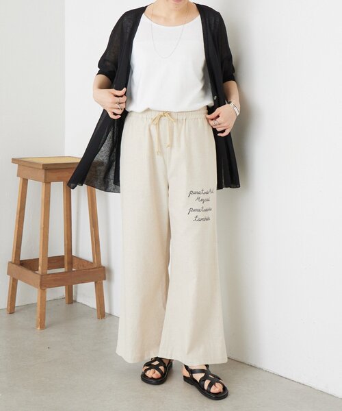 BEARDSLEY(ビアズリー)の「ことわざ刺繍パンツ(その他パンツ・レディース・ベージュ・FREE)」の7枚目の写真