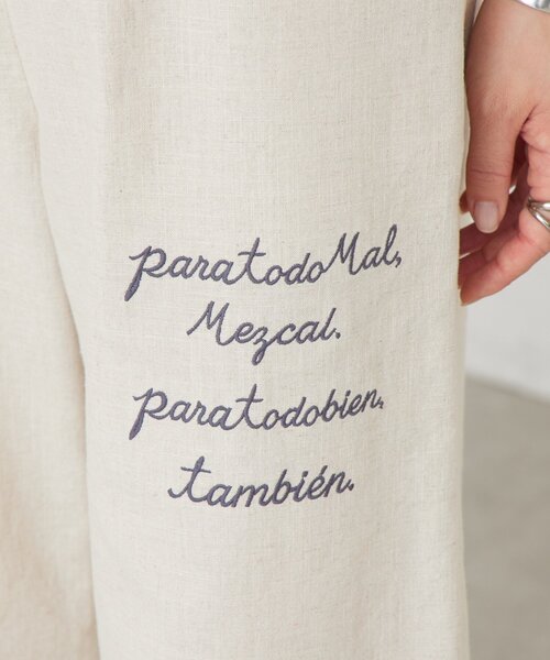 BEARDSLEY(ビアズリー)の「ことわざ刺繍パンツ(その他パンツ・レディース・ベージュ・FREE)」の6枚目の写真