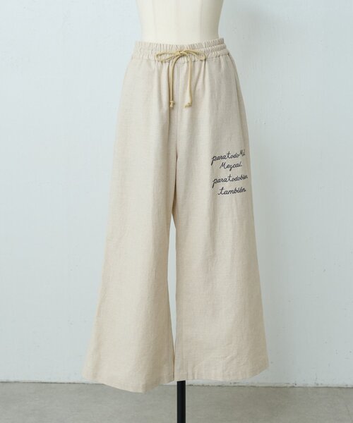 BEARDSLEY(ビアズリー)の「ことわざ刺繍パンツ(その他パンツ・レディース・ベージュ・FREE)」の5枚目の写真