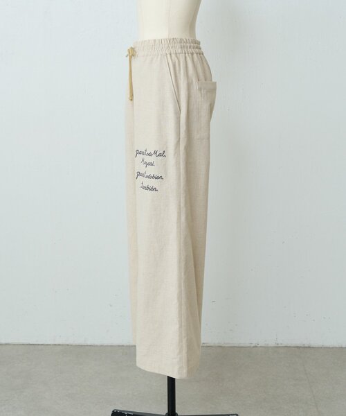 BEARDSLEY(ビアズリー)の「ことわざ刺繍パンツ(その他パンツ・レディース・ベージュ・FREE)」の4枚目の写真