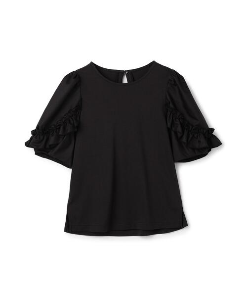 NATURAL BEAUTY BASIC(ナチュラルビューティーベーシック)の「フリルスリーブドッキングカットソー(Tシャツ/カットソー・レディース・ブラック/ブルー/オフホワイト・フリ-)」の7枚目の写真