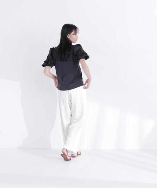 NATURAL BEAUTY BASIC(ナチュラルビューティーベーシック)の「フリルスリーブドッキングカットソー(Tシャツ/カットソー・レディース・ブラック/ブルー/オフホワイト・フリ-)」の12枚目の写真