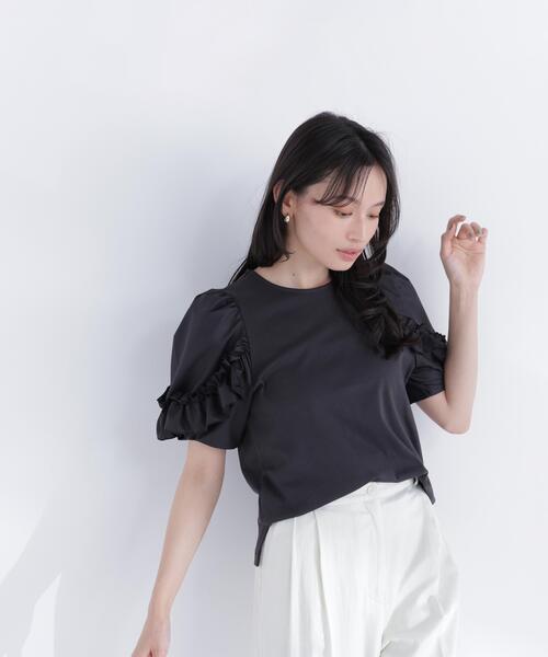 NATURAL BEAUTY BASIC(ナチュラルビューティーベーシック)の「フリルスリーブドッキングカットソー(Tシャツ/カットソー・レディース・ブラック/ブルー/オフホワイト・フリ-)」の20枚目の写真