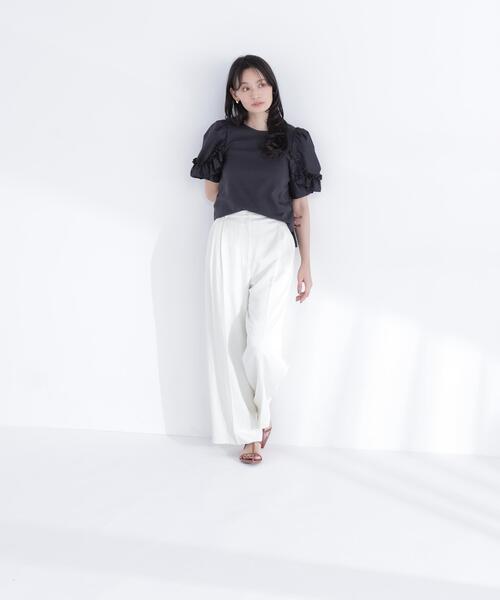 NATURAL BEAUTY BASIC(ナチュラルビューティーベーシック)の「フリルスリーブドッキングカットソー(Tシャツ/カットソー・レディース・ブラック/ブルー/オフホワイト・フリ-)」の21枚目の写真