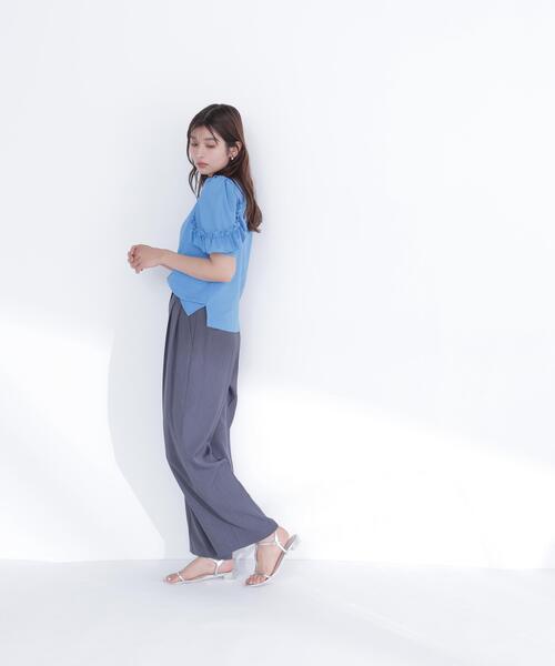 NATURAL BEAUTY BASIC(ナチュラルビューティーベーシック)の「フリルスリーブドッキングカットソー(Tシャツ/カットソー・レディース・ブラック/ブルー/オフホワイト・フリ-)」の16枚目の写真